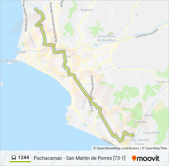 1244 Bus Line Map