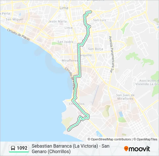 1092 Bus Line Map