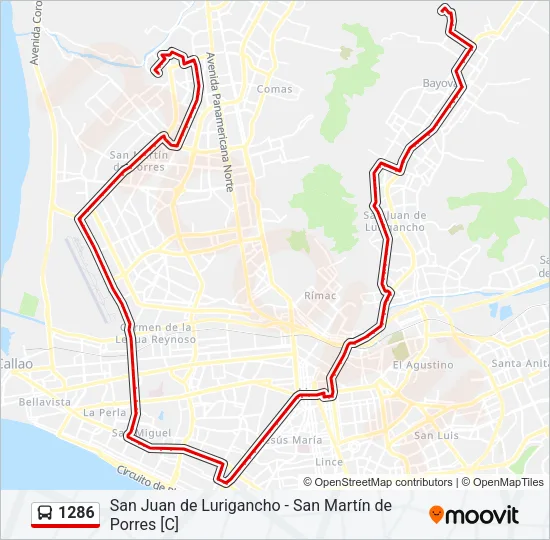 1286 Bus Line Map