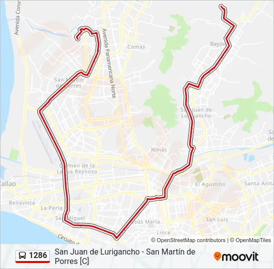 1286 Bus Line Map