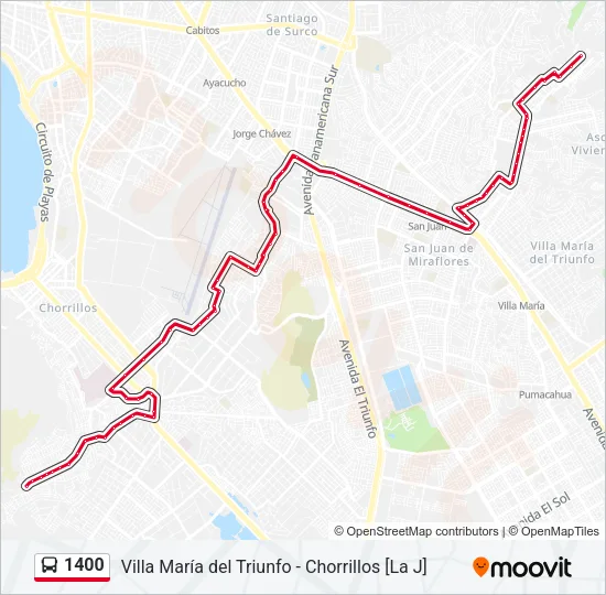 1400 Bus Line Map