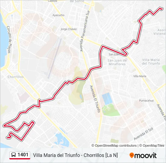 1401 Bus Line Map