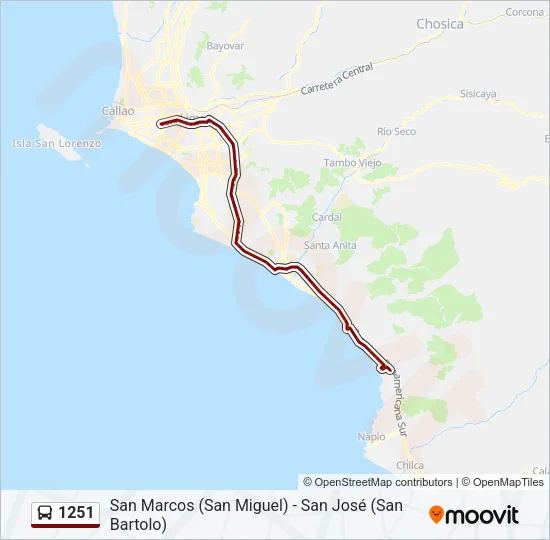 1251 Bus Line Map