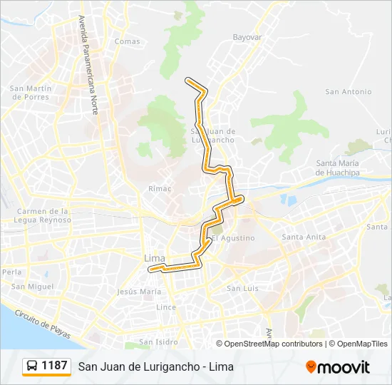 1187 Bus Line Map