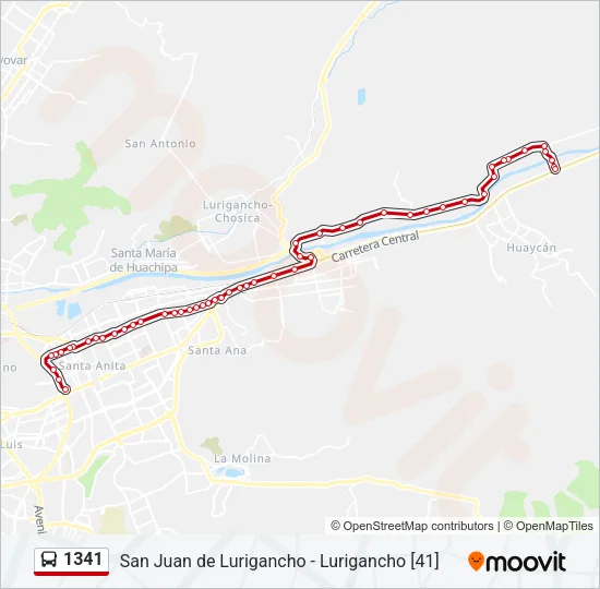 1341 Bus Line Map