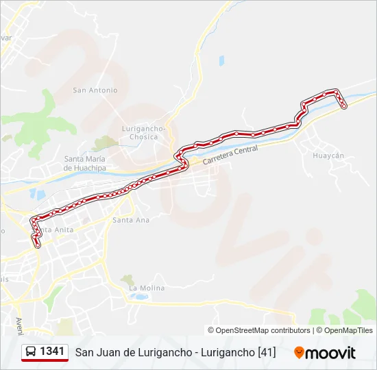 1341 Bus Line Map