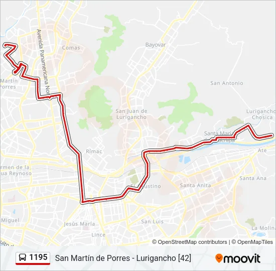1195 Bus Line Map
