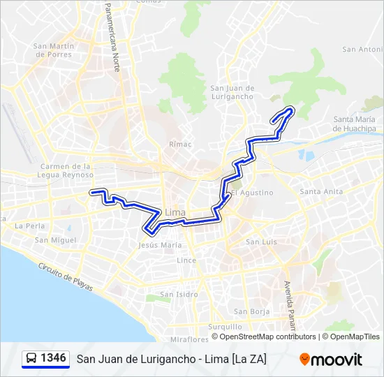 1346 Bus Line Map