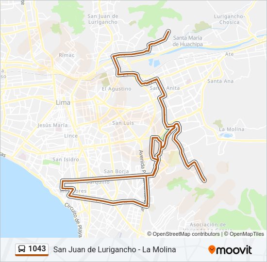 1043 Bus Line Map