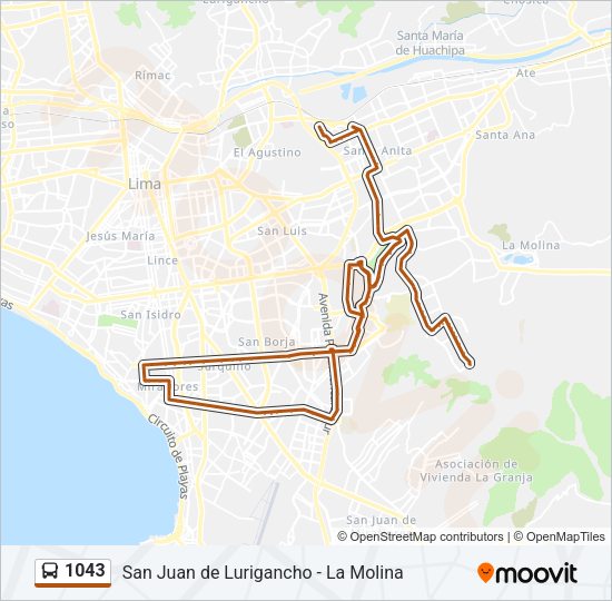 1043 Bus Line Map