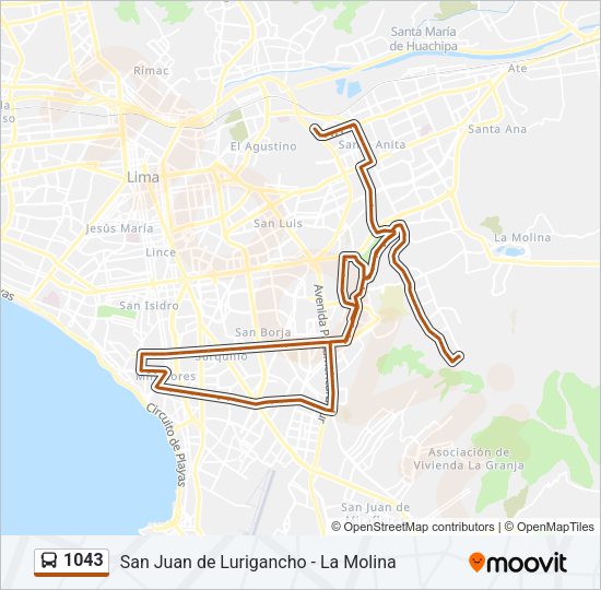 1043 Bus Line Map