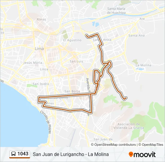 1043 Bus Line Map