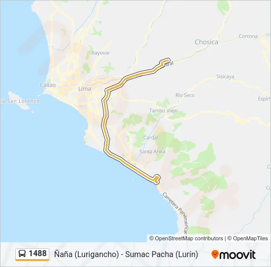 1488 Bus Line Map