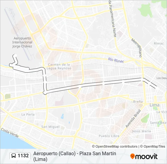 1132 Bus Line Map