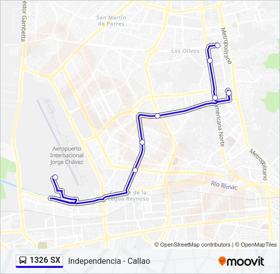 1326 SX Bus Line Map