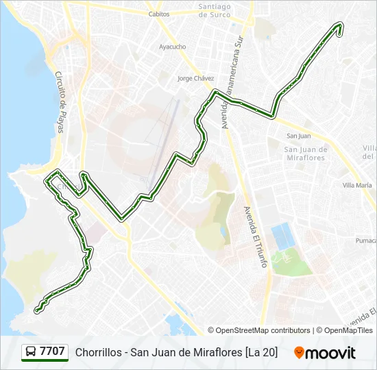 7707 Bus Line Map