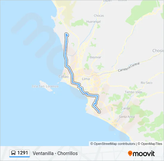 1291 Bus Line Map