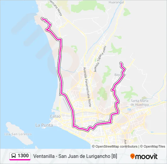 1300 Bus Line Map
