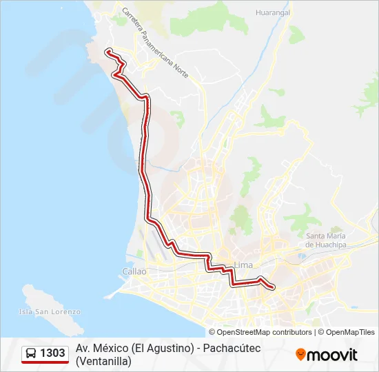 1303 Bus Line Map