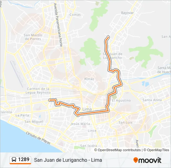 1289 Bus Line Map