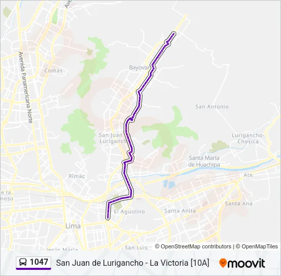 1047 Bus Line Map