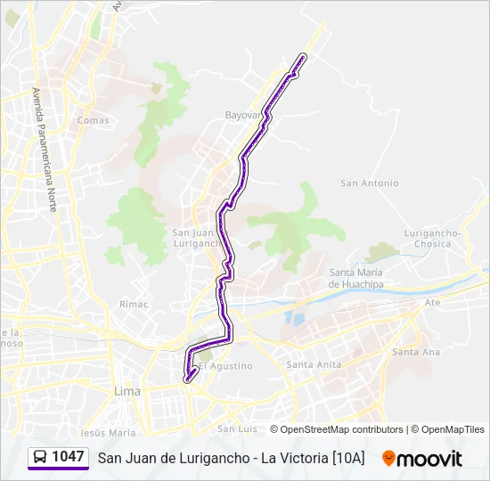 1047 Bus Line Map