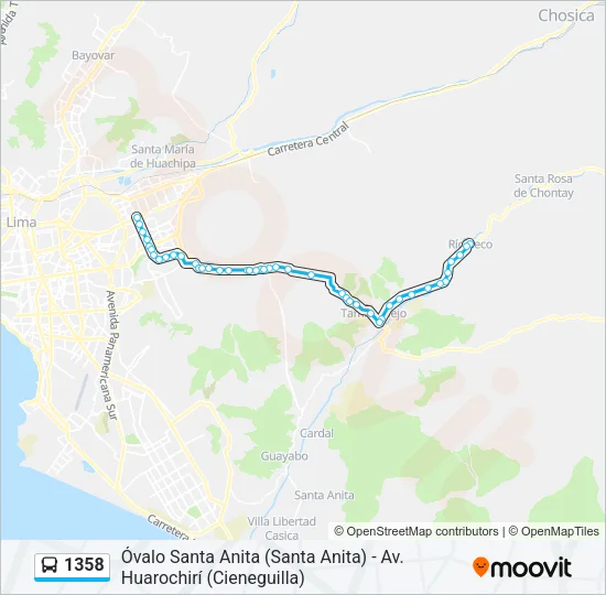 1358 Bus Line Map