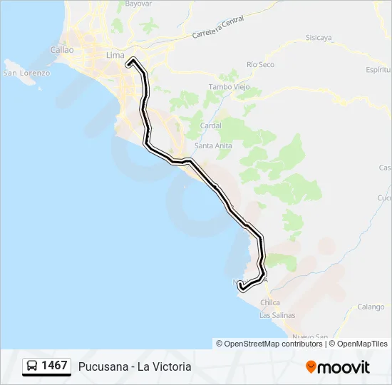 1467 Bus Line Map