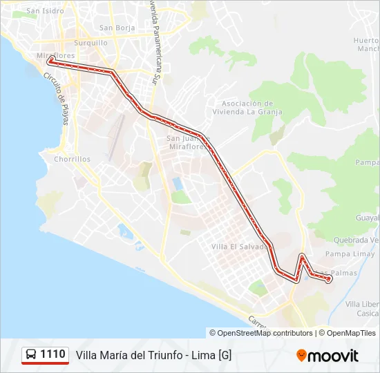 1110 Bus Line Map