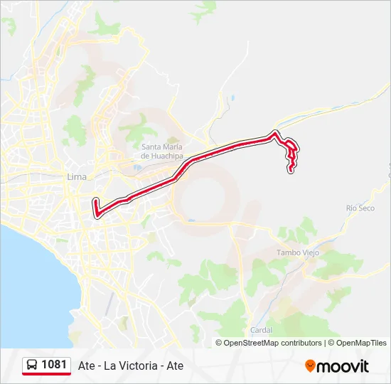 Mapa de 1081 de autobús