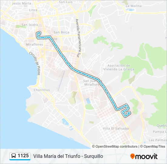 1125 Bus Line Map