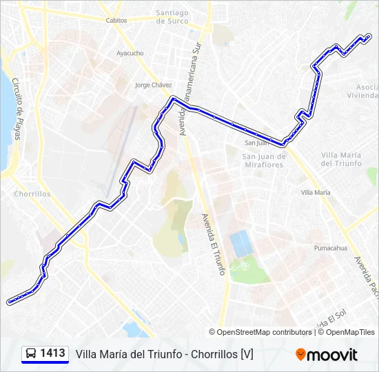 1413 Bus Line Map