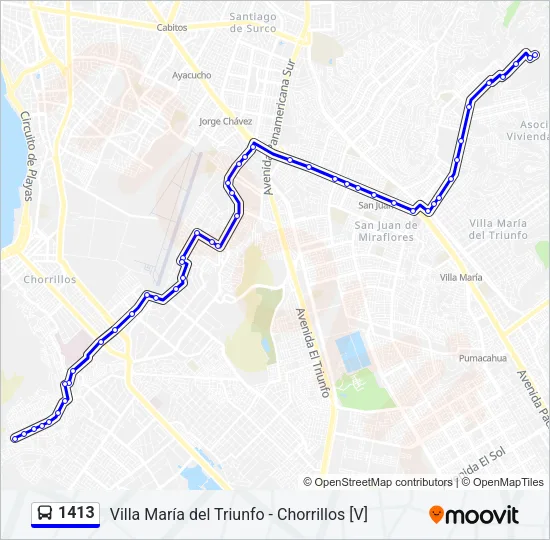 1413 Bus Line Map