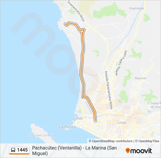 1445 Bus Line Map
