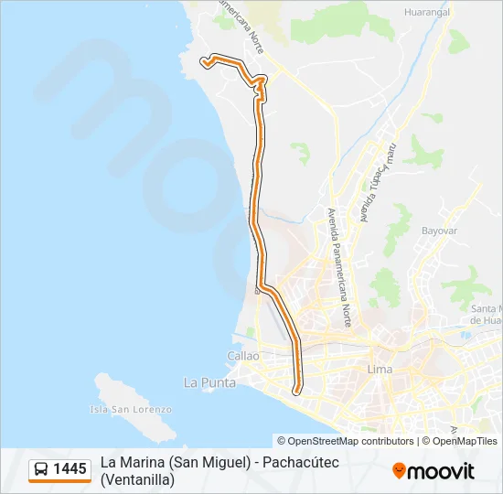 1445 Bus Line Map