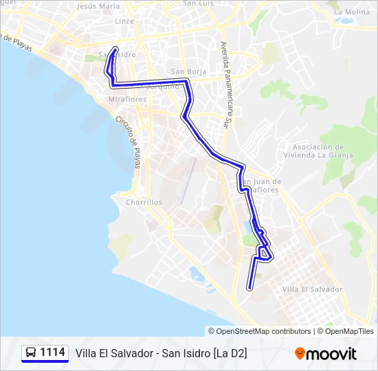 1114 Bus Line Map