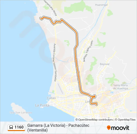 1160 Bus Line Map