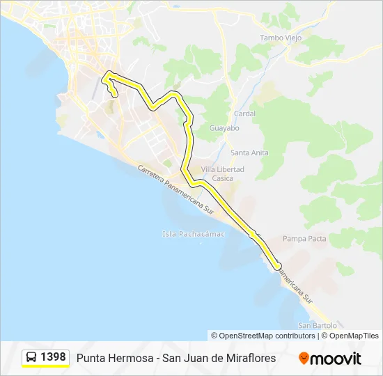 Mapa de 1398 de autobús