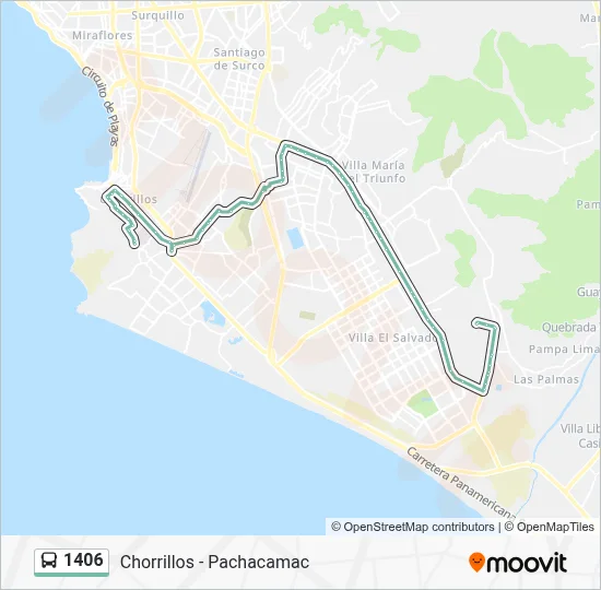 Mapa de 1406 de autobús
