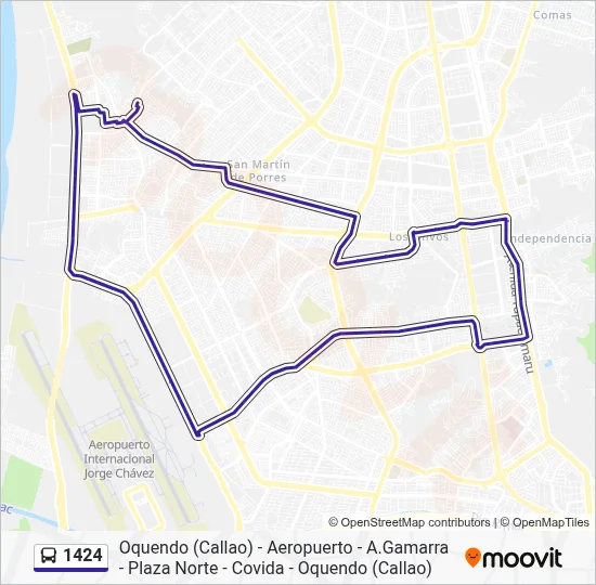 Mapa de 1424 de autobús