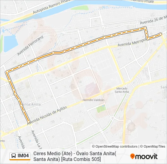 Linea 3404 IM04 Route: Schedules, Stops & Maps - Ceres Medio (Ate) - Óvalo Santa ...