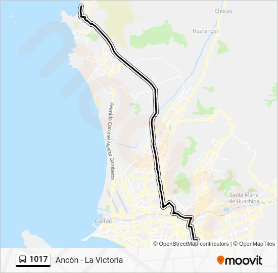 Mapa de 1017 de autobús