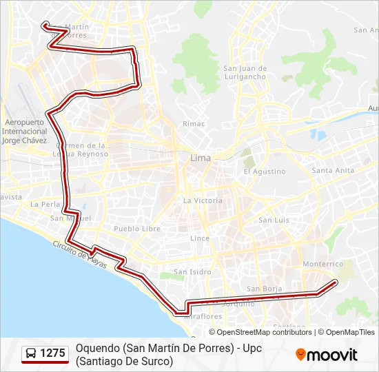1275 Bus Line Map
