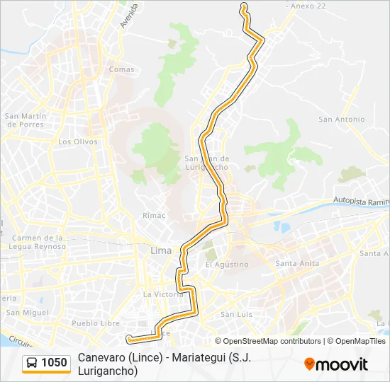 1050 Bus Line Map