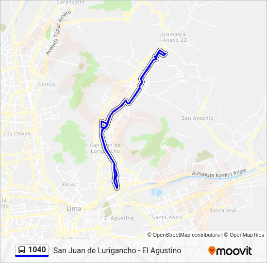 1040 Bus Line Map