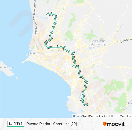 1181 Route: Schedules, Stops & Maps - Ensenada (Puente Piedra ...