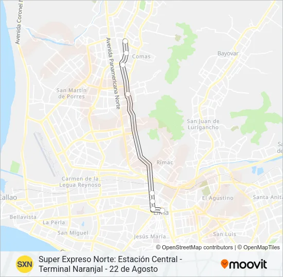 SXN Bus Line Map