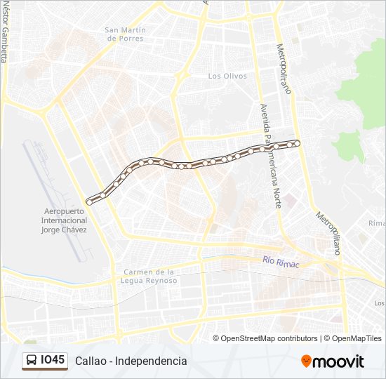 Mapa de IO45 de autobús