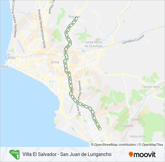 LINEA 1 Metro Line Map