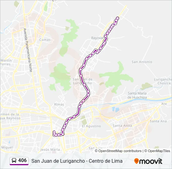 406 Bus Line Map